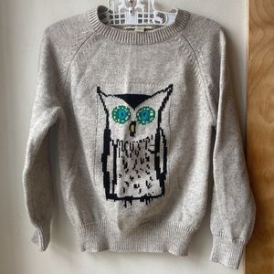 Richie House L. A. gray cotton blend owl sweater sz 5/6